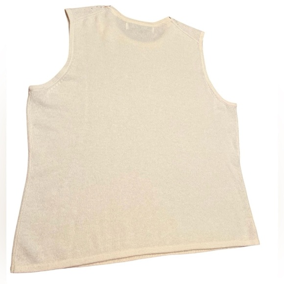 Valerie Steven’s 2 Ply Cashmere Beaded Embellished Sleeveless Sweater Size XL - Picture 10 of 13